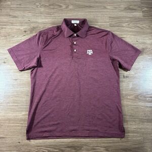 Peter Millar Texas A&M Polo Size M Aggies Maroon Stripe Summer Comfort Golf